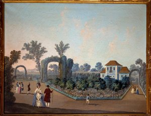 Uitzicht op de tuinen van Benfica in Lissabon in 1785