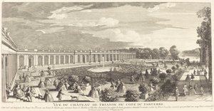Uitzicht op het kasteel van Trianon vanaf de parterre