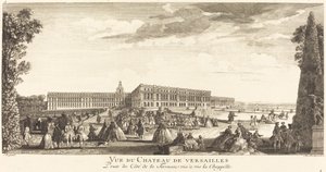 Vue du Chateau de Versailles Prise du Cote dela Terrasse vis a vis la Chapelle door Jean Baptiste Rigaud