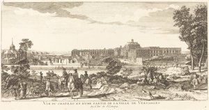 Uitzicht op het Kasteel en een Deel van de Stad Versailles door Jean Baptiste Rigaud