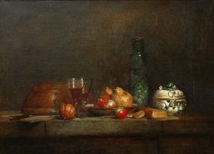 Een kom olijven door Jean Baptiste Simeon Chardin