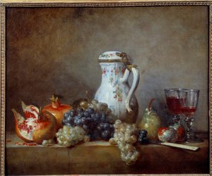 Druiven en granaatappels door Jean Baptiste Simeon Chardin