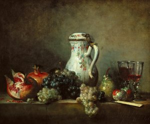 Druiven en granaatappels door Jean Baptiste Simeon Chardin