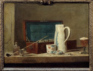 Pijpen en vaas voor drinken of roken door Jean Baptiste Simeon Chardin