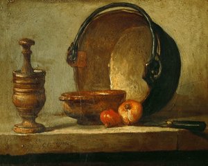 Stilleven met koperen ketel, 1732 door Jean Baptiste Simeon Chardin
