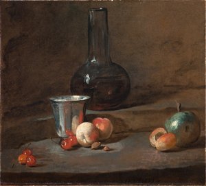 De zilveren beker, ca. 1728 (olieverf op doek) door Jean Baptiste Simeon Chardin