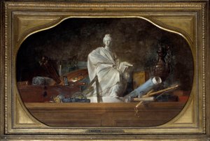 De attributen van de Kunsten Allegorie van de kunsten met beeldhouwersgereedschap, beeldje