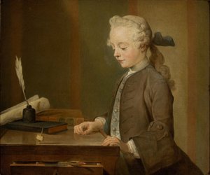 Portret van Auguste Gabriel Godefroy door Jean Baptiste Simeon Chardin