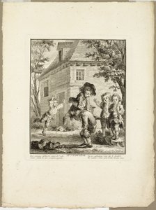 Springende kikker, uit De spelen van de Urkers van Parijs door Jean Baptiste Tilliard I