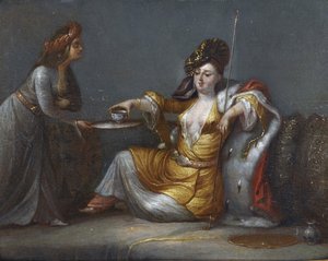 De sultane die koffie drinkt