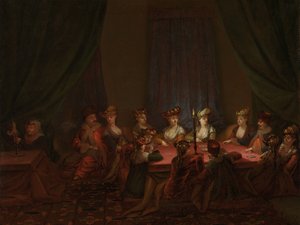 Armeens gezelschap bij het kaartspel door Jean Baptiste Vanmour
