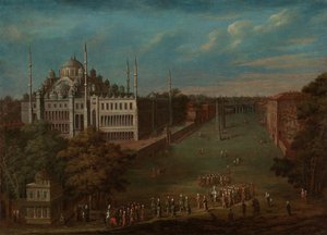 De grootvizier steekt de Atmeydanı (hippodroom) over