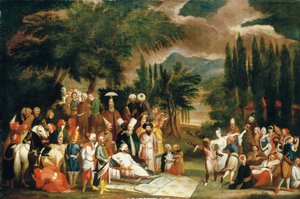 De jachtpartij van Sultan Ahmed III door Jean Baptiste Vanmour
