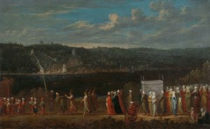 Bruiloftsprocessie op de Bosporus, c.1720-37 door Jean Baptiste Vanmour