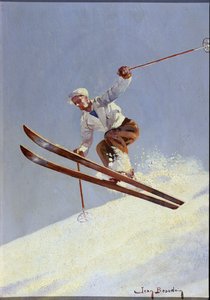Een skiër, ca. 1930