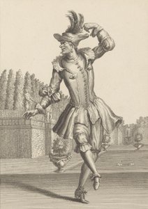 Du Moulin in Boerenkleding Dansend bij de Opera door Jean Berain