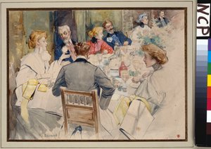 Een elegant dinerfeest door Jean Beraud