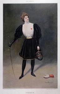 Fescrimeuse - tekening door Jean Beraud (1849 - 1935) door Jean Beraud