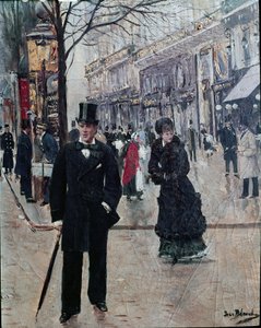 Op de boulevard door Jean Beraud