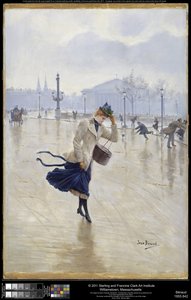 Winderige dag, Place de la Concorde, ca. 1890