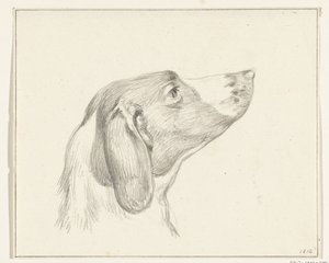 Kop van een hond, naar rechts door Jean Bernard