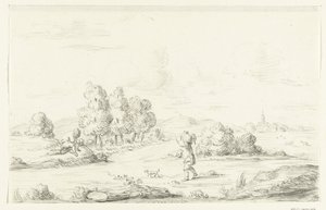 Landschap met twee mannen door Jean Bernard