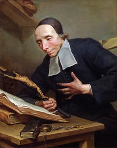 Portret van abt Firmin Tournus met een kruisbeeld