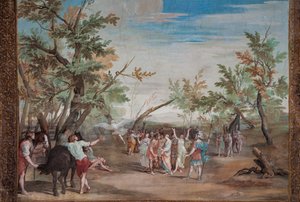 Een van de eenenveertig panelen met scènes door Jean Boulanger