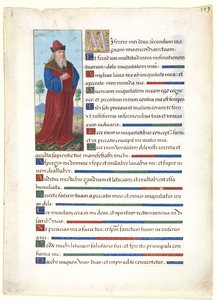 Blad uit een getijdenboek: Koning David, c. 1500 door Jean Bourdichon