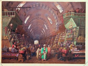 Een bazaar in Constantinopel, 1873