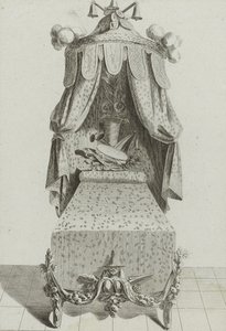 Lit à la Chinoise, gepubliceerd midden jaren 1770 (gravure op geschept papier)