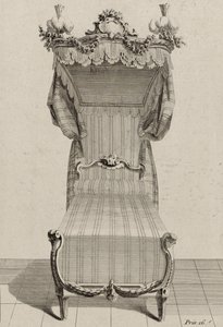Lit à la Française, gepubliceerd midden jaren 1770 (gravure op geschept papier) door Jean Charles (after) Delafosse