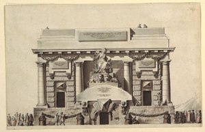 Ontwerp voor Tempel van Gerechtigheid of Tempel van Onsterfelijkheid door Jean Charles Delafosse