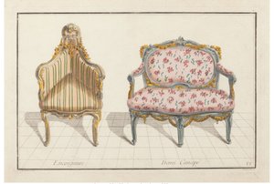 Encoignure, Demi Canapé. Nouvelle Iconologie Historique ou Attributen Hieroglyphiques door Jean Charles Delafosse