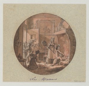 Ontwerp voor een Geschilderd Porseleinen Bord, Les Marrons (Kastanjes) voor de Service des Objets de Dessert (Dessertservice) door Jean Charles Develly