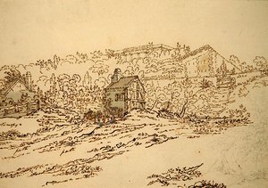 Het Muziekpaviljoen van de Gravin du Barry in Louveciennes, Parijs door Jean Claude (attr. to) Nattes