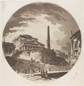 Uitzicht op de Rotonde met Trappen aan de Tiber