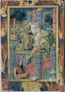 Ms Lat. Q.v.I.126 fol.11 De Schepping van Eva uit Getijdenboek van Lodewijk van Orléans, 1490