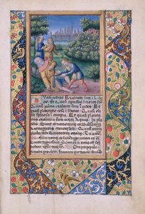 De dronkenschap van Noach, uit het Getijdenboek van Lodewijk van Orléans, 1490