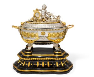 Soepterrine, deksel en standaard, Malines, ca. 1780