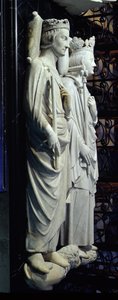 Beelden van Philippe III (1245-85) de Stoute en Philippe IV (1268-1314) de Schone (marmer)