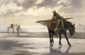 Garnalenkotters bij Nieuwpoort, c.1883 (olieverf op doek)