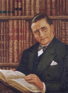 Armand Albert Rateau in zijn bibliotheek, door Jean Dunand (1877-1942) door Jean Dunand