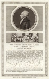Portret van Jean-Baptiste du Val-de-Grace, baron de Cloots door Jean Duplessi Bertaux
