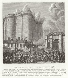 Bestorming van de Bastille, Parijs, Franse Revolutie, 14 juli 1789 door Jean Duplessis Bertaux