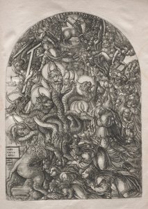 De Apocalyps: Het beest met zeven koppen en tien hoorns door Jean Duvet