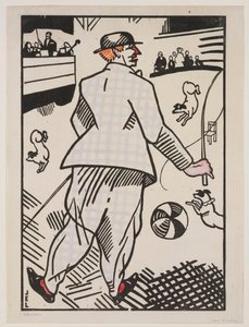 Clown met honden door Jean Emile Laboureur