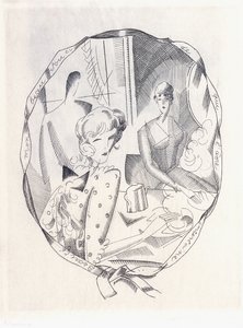 Illustratie van twee coquettes en een heer, 1920 door Jean Emile Laboureur