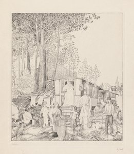 De halte van Bohémiens door Jean Emile Laboureur