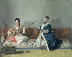 Monsieur Levett en Mademoiselle Helene Glavany in Turkse kostuums